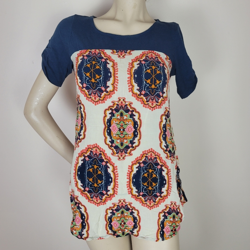 Anthropologie Boho short sleeve top size xs